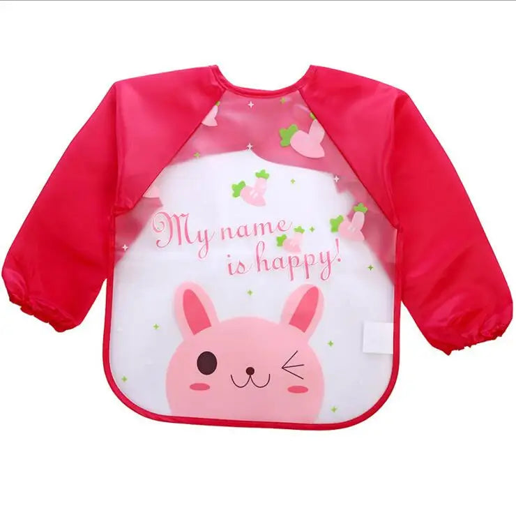 Cartoon Baby Long Sleeve Apron Waterproof Toddler Feeding Bibs
