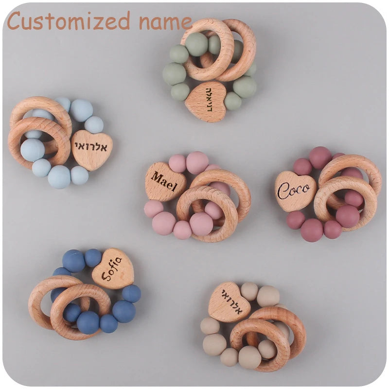 Personalized Customized Name Baby Pacifier Clips Chains Teething Bracelet