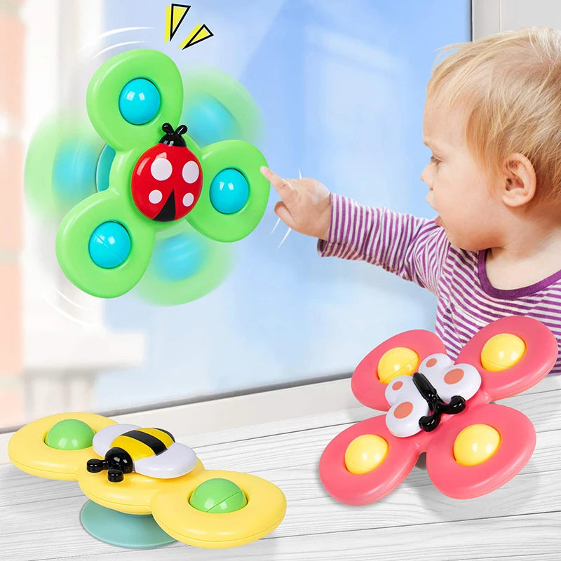 3pcs Baby Cartoon Fidget Spinner Toys Colorful Insect