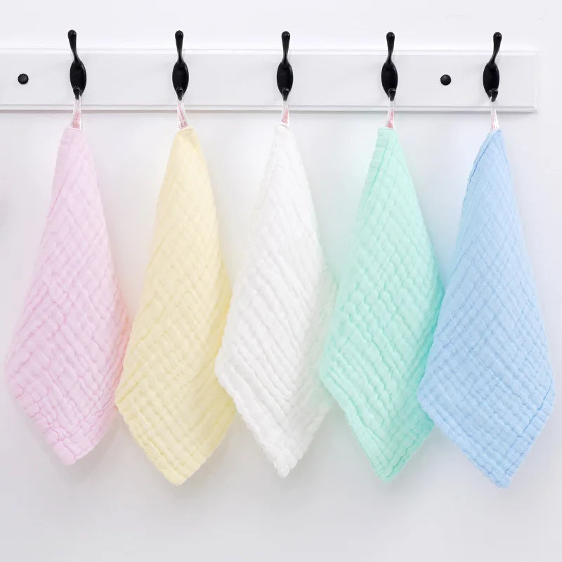 30x30cm Baby Solid Color Soft Pure Cotton Burp Cloths