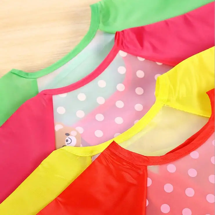 Cartoon Baby Long Sleeve Apron Waterproof Toddler Feeding Bibs