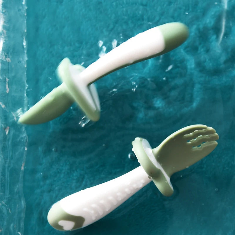 Baby Silicone Spoon & Fork Set