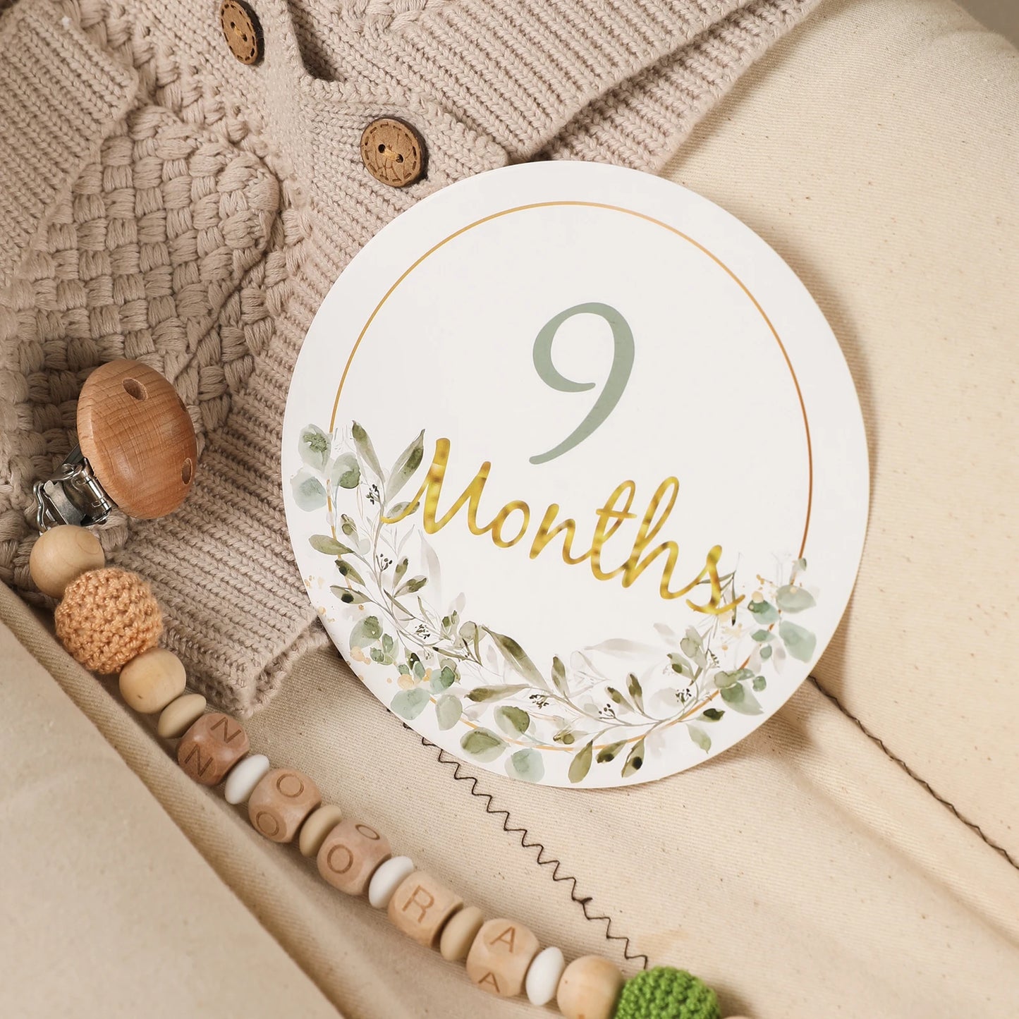 Baby Milestone Number Monthly Memorial Cards For Newborn