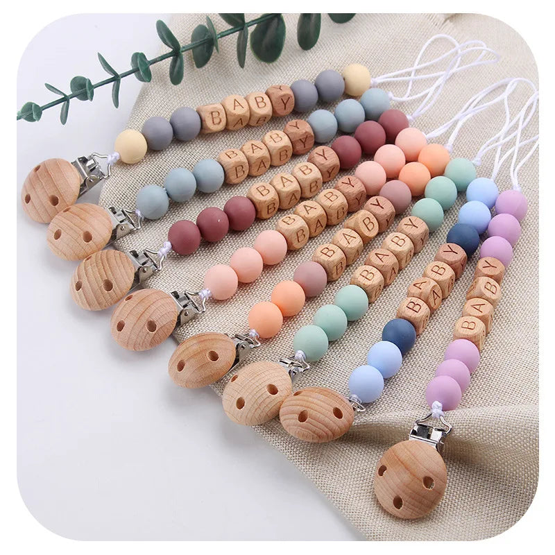 Customized New Baby Pacifier Clips Teethers Toys Dummy Nipples Holder Clip Chain Babies