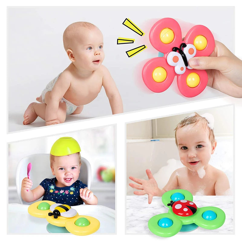 3pcs Baby Cartoon Fidget Spinner Toys Colorful Insect
