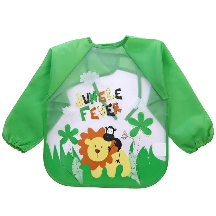 Cartoon Baby Long Sleeve Apron Waterproof Toddler Feeding Bibs