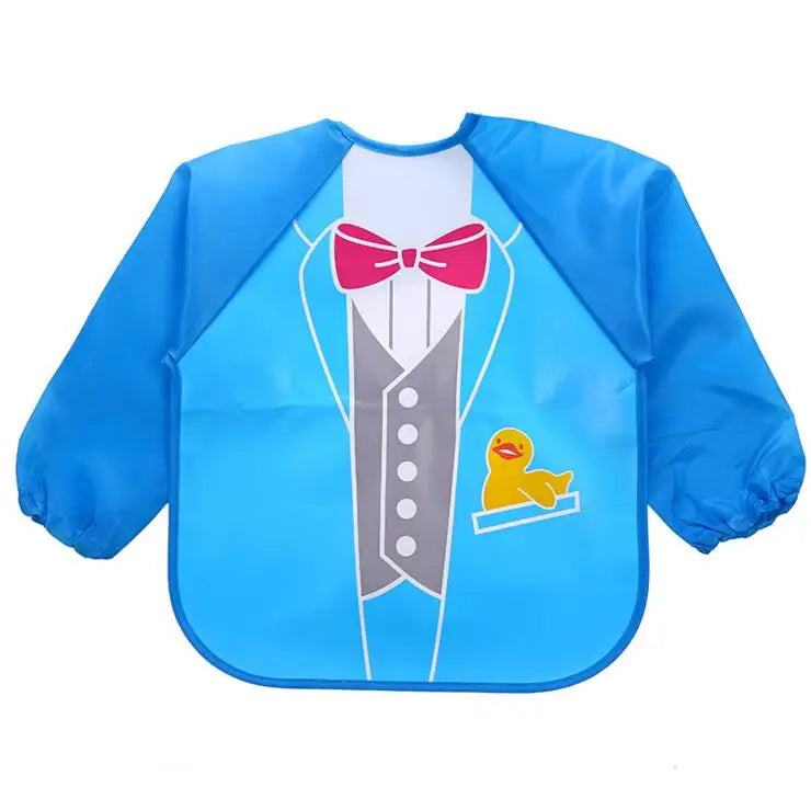 Cartoon Baby Long Sleeve Apron Waterproof Toddler Feeding Bibs
