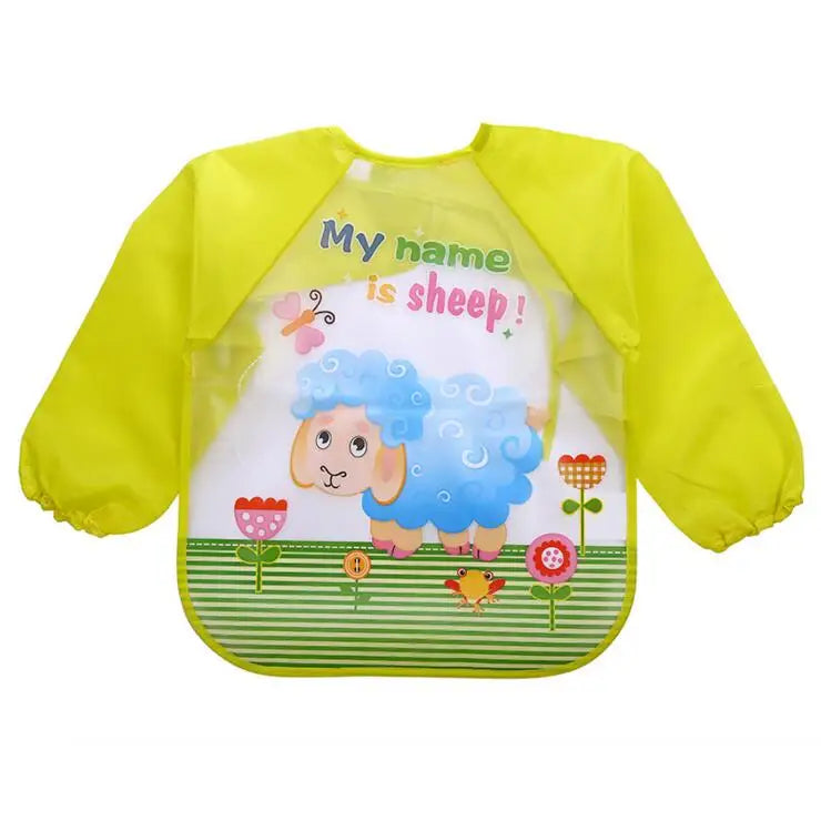 Cartoon Baby Long Sleeve Apron Waterproof Toddler Feeding Bibs