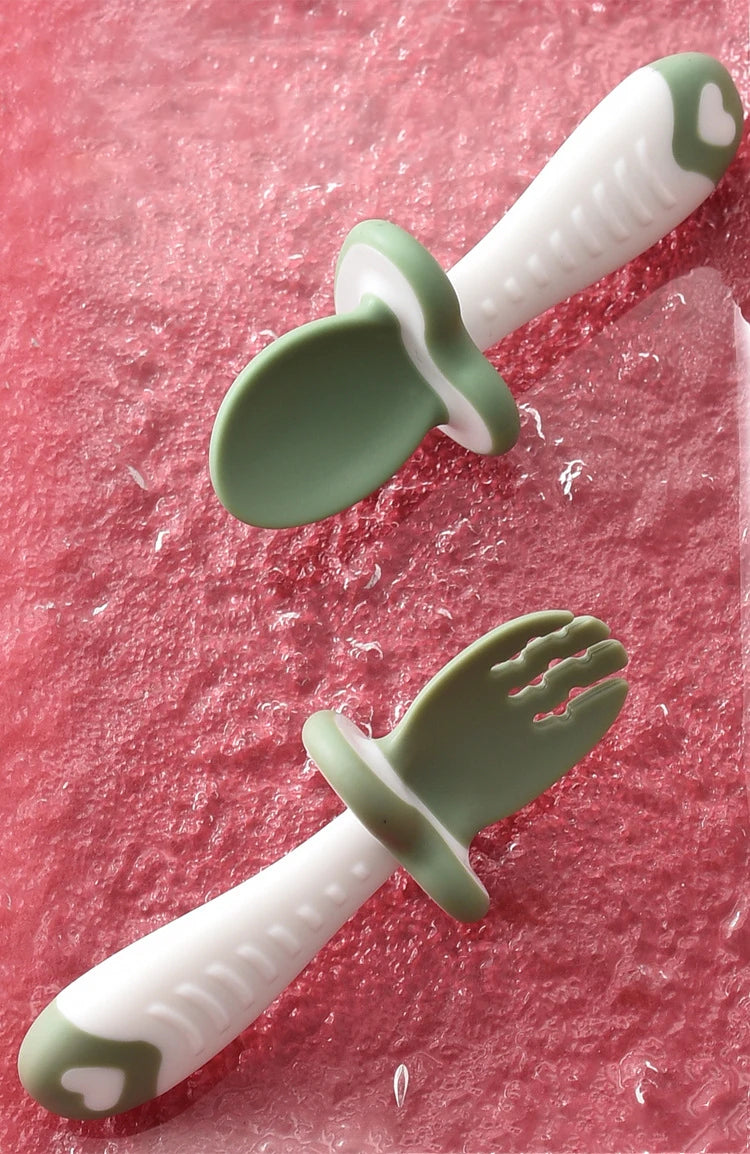 Baby Silicone Spoon & Fork Set