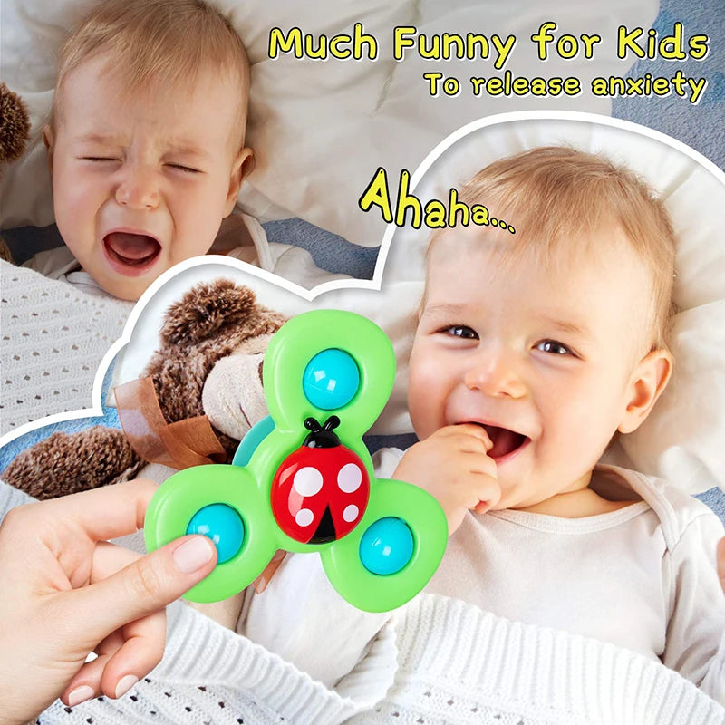 3pcs Baby Cartoon Fidget Spinner Toys Colorful Insect