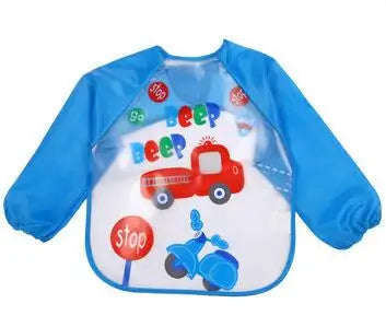 Cartoon Baby Long Sleeve Apron Waterproof Toddler Feeding Bibs