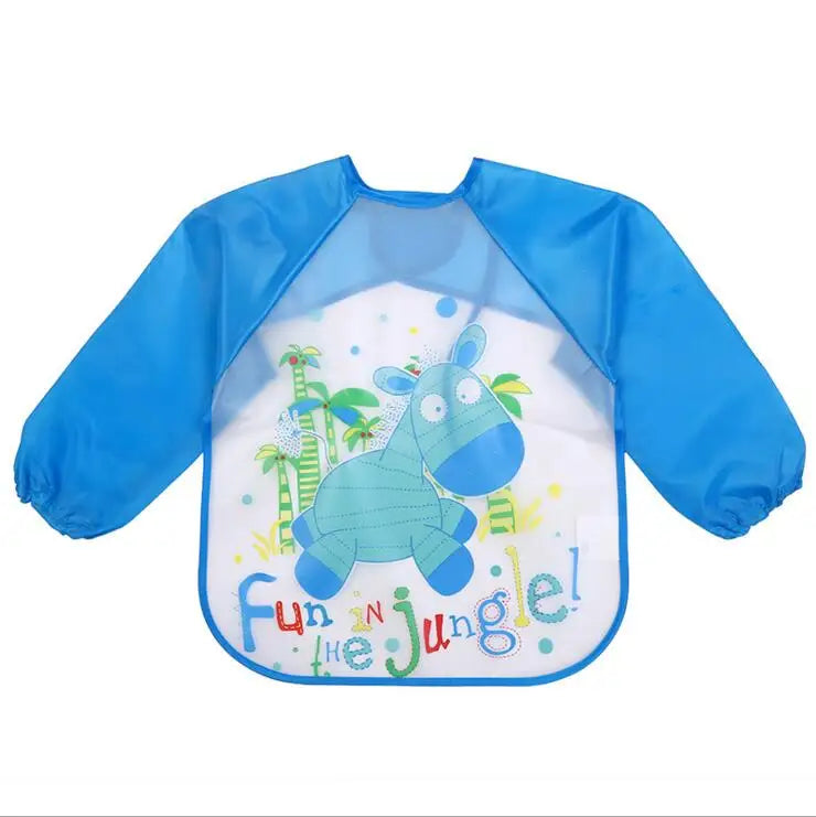 Cartoon Baby Long Sleeve Apron Waterproof Toddler Feeding Bibs
