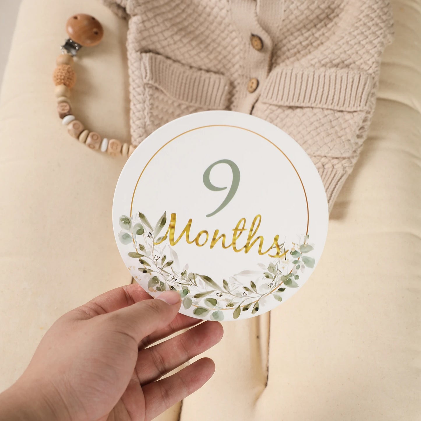 Baby Milestone Number Monthly Memorial Cards For Newborn