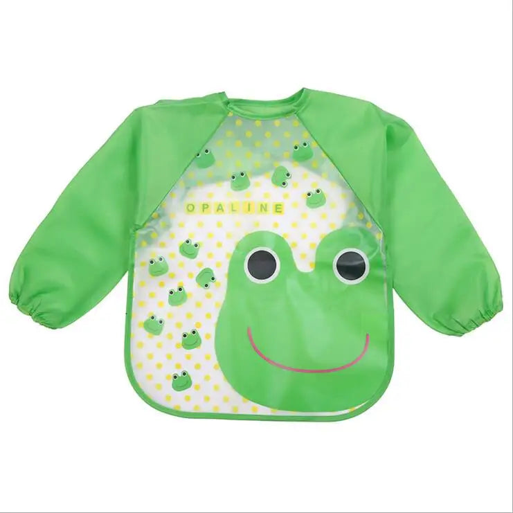 Cartoon Baby Long Sleeve Apron Waterproof Toddler Feeding Bibs