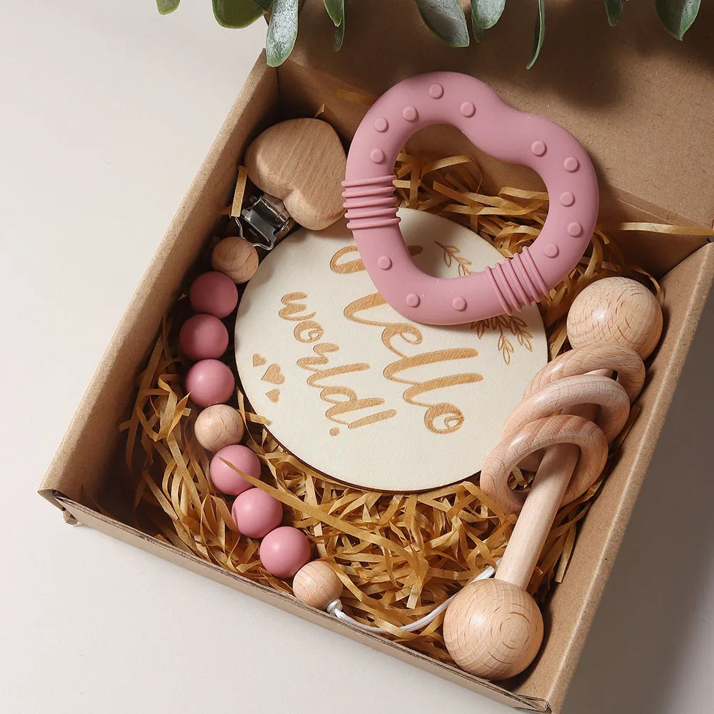Baby Rattle Teether Heart Set