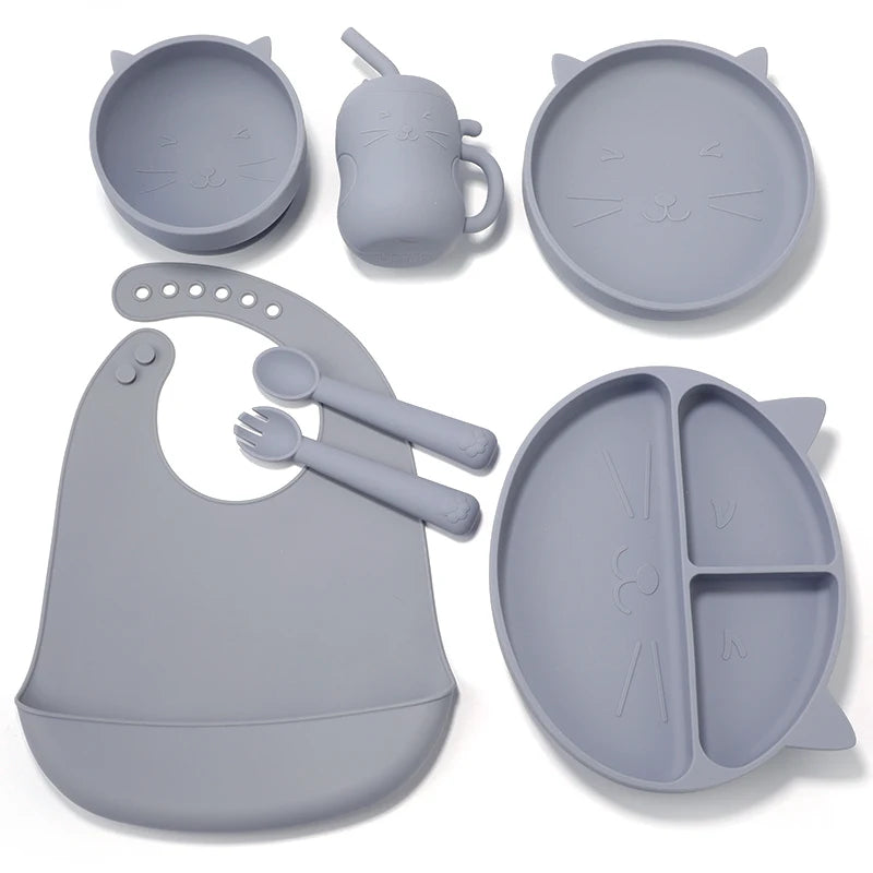 7pc Baby Silicone Feeding Set