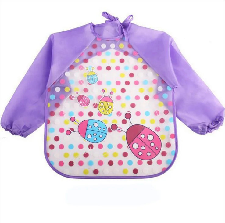 Cartoon Baby Long Sleeve Apron Waterproof Toddler Feeding Bibs