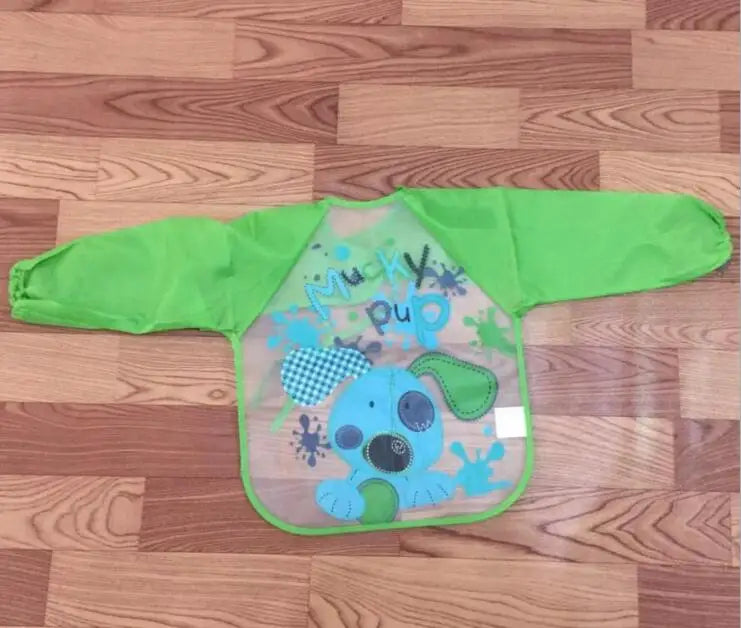 Cartoon Baby Long Sleeve Apron Waterproof Toddler Feeding Bibs