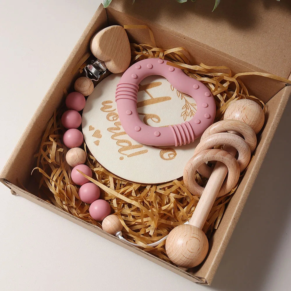 Baby Rattle Teether Heart Set