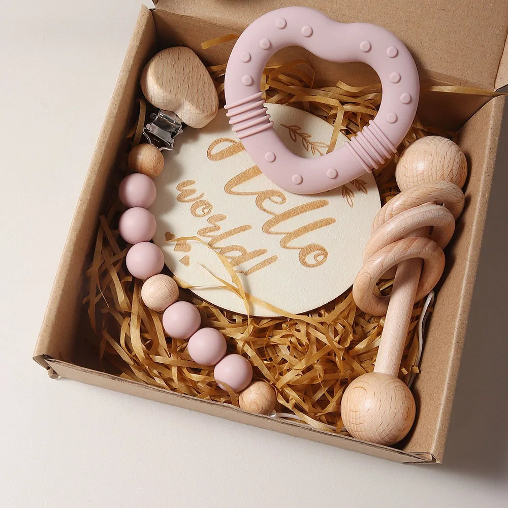 Baby Rattle Teether Heart Set
