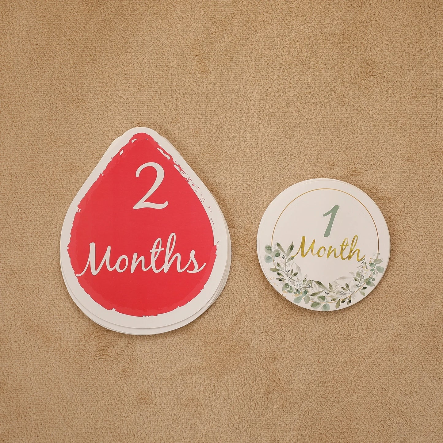 Baby Milestone Number Monthly Memorial Cards For Newborn