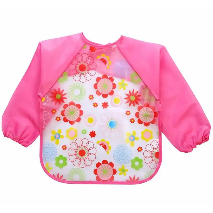 Cartoon Baby Long Sleeve Apron Waterproof Toddler Feeding Bibs
