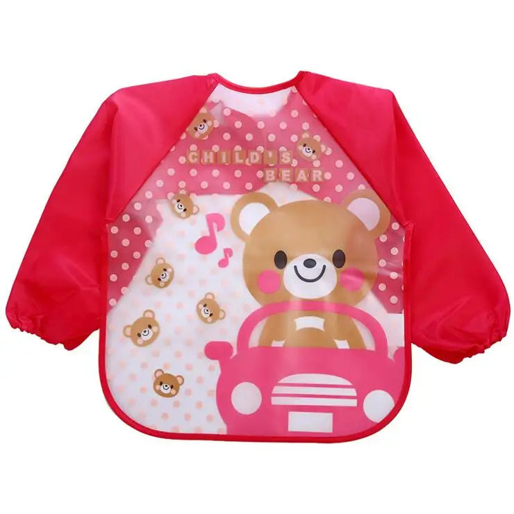 Cartoon Baby Long Sleeve Apron Waterproof Toddler Feeding Bibs