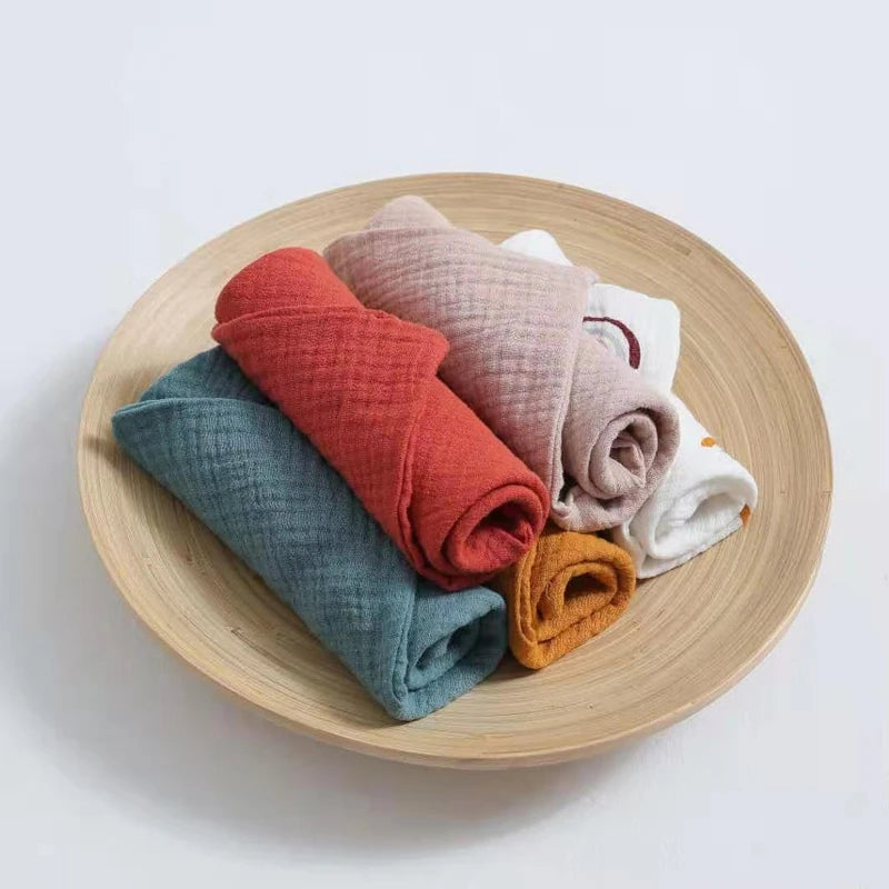 5 Pcs Baby Cotton Square Towels Muslin