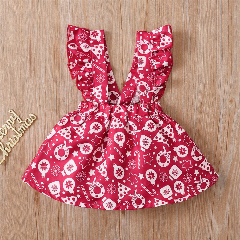 Baby Girl Christmas Costume Set - 3 Piece Outfit