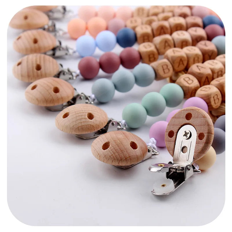 Customized New Baby Pacifier Clips Teethers Toys Dummy Nipples Holder Clip Chain Babies