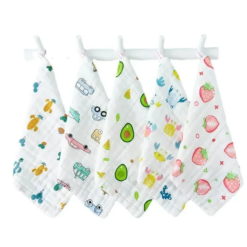 5pcs Baby Feeding Face Washcloth Wipe Burp Cloth